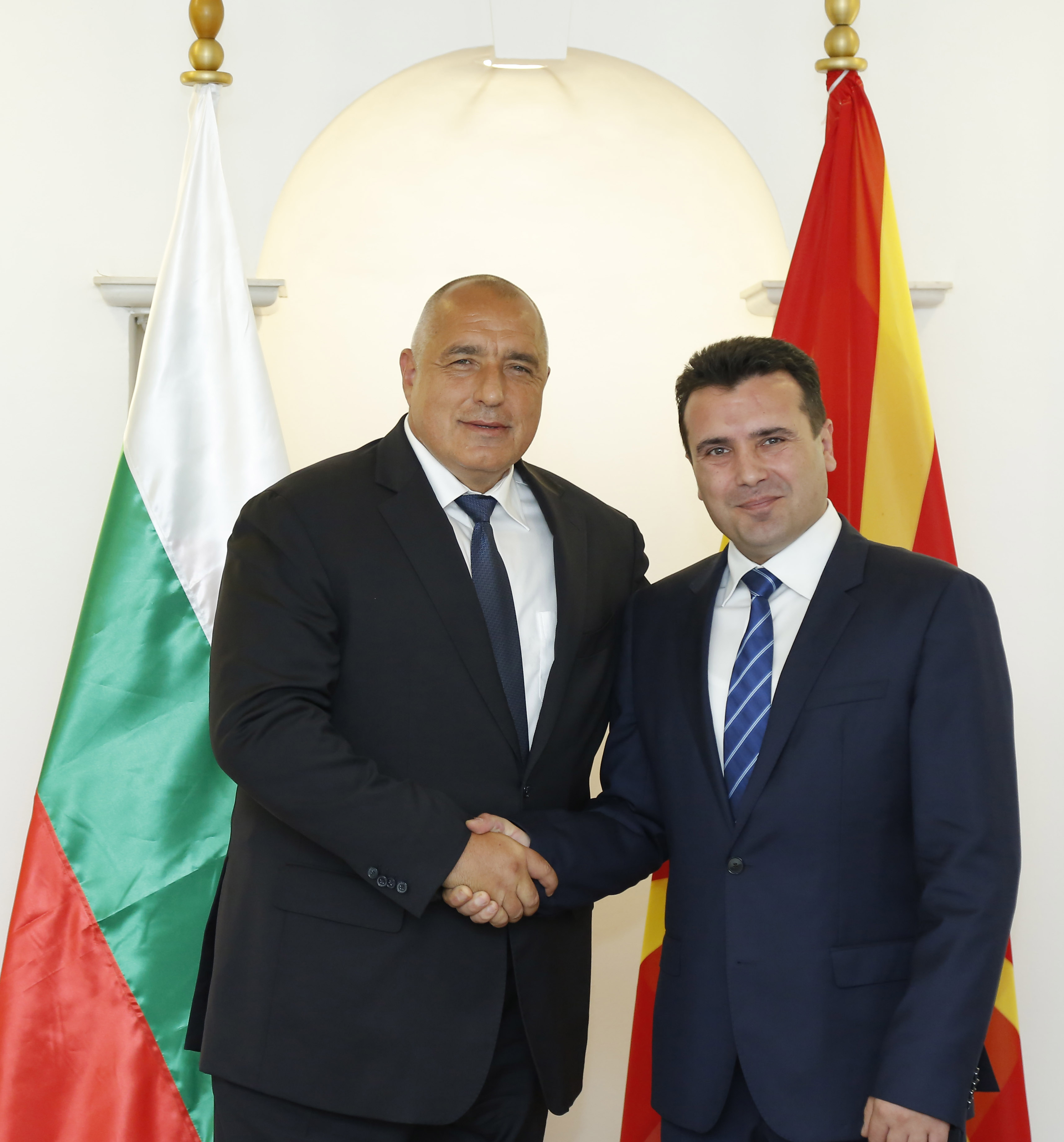 Зоран Заев и Бойко Борисов по време на посещението на българския премиер в Македония