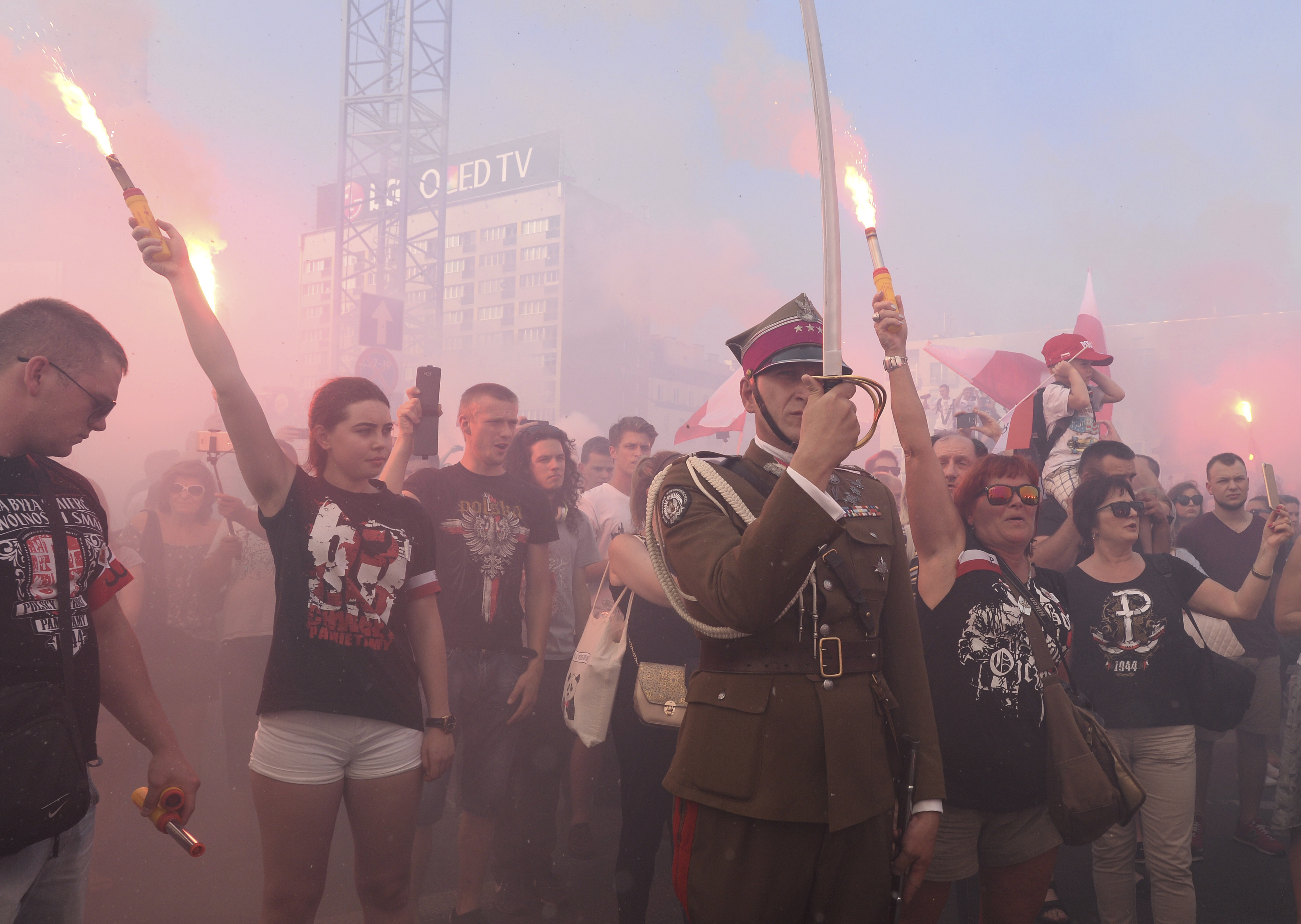 Момент от честването на 73 г. от Варшавското въстание