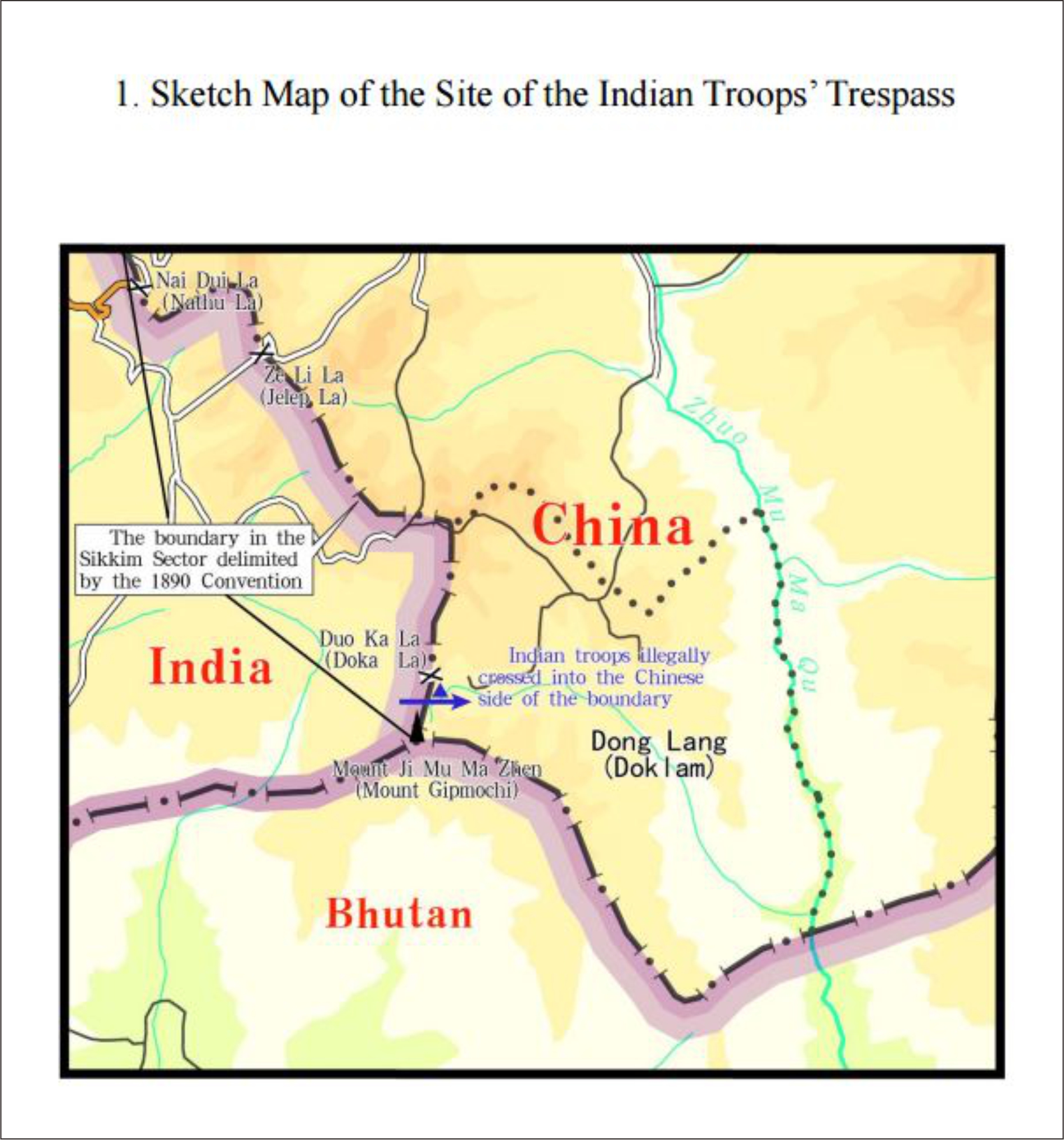 Пограничните райони на Индия, Китай и Бутан