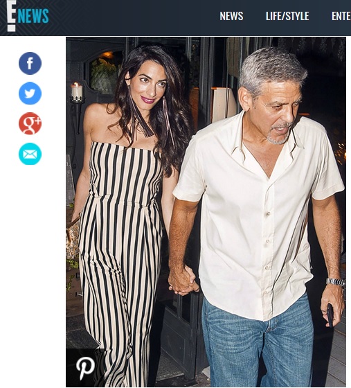 Амал Клуни се появи за първи път с Джордж Клуни след раждането