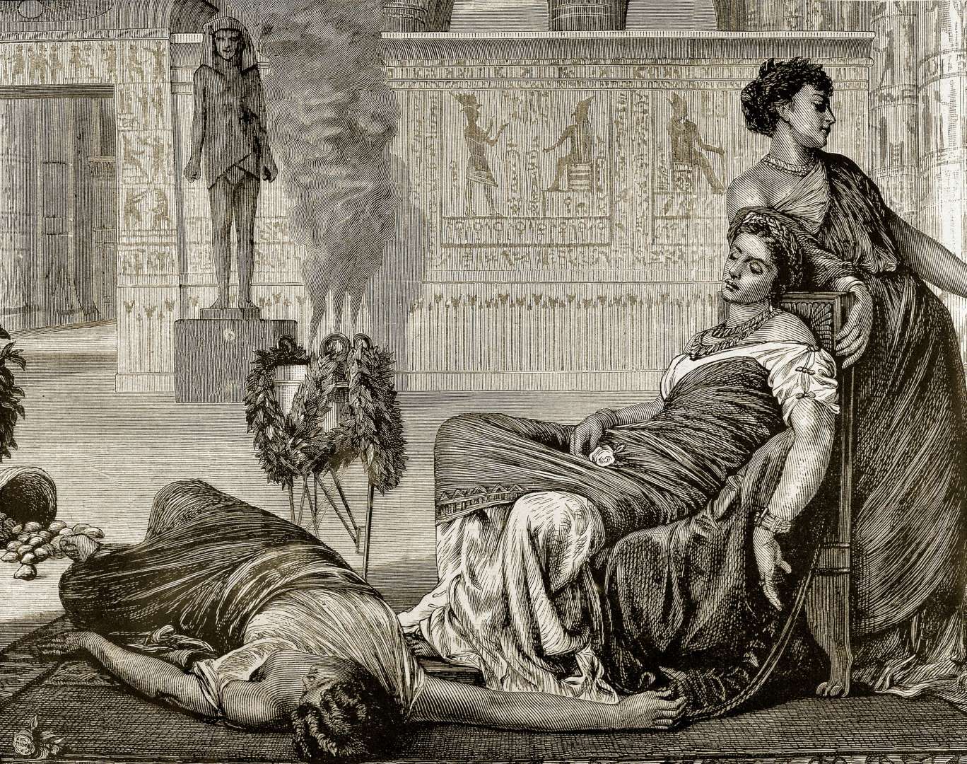 30 пр. Хр. – Кралицата на Египет Клеопатра се самоубива