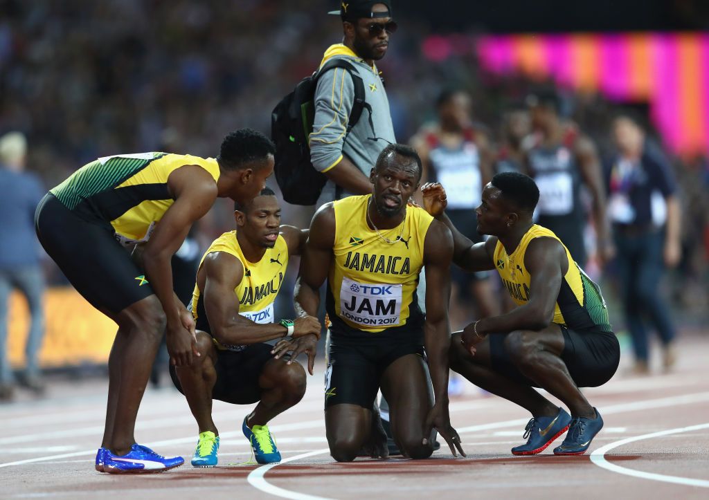 Щафетата на Ямайка се оттегля с контузения Болт след финала в Лондон