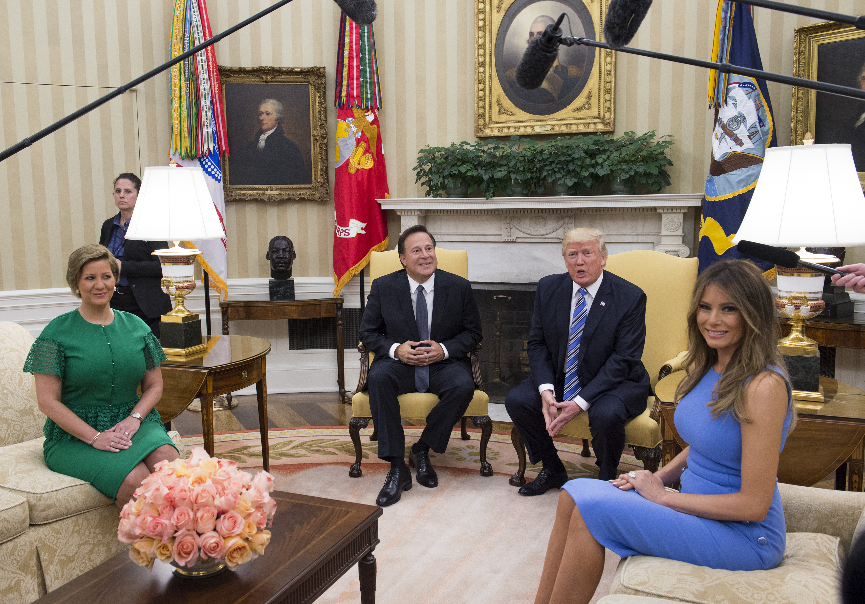 Мелания Тръмп на срещата с президента на Панама и съпругата му