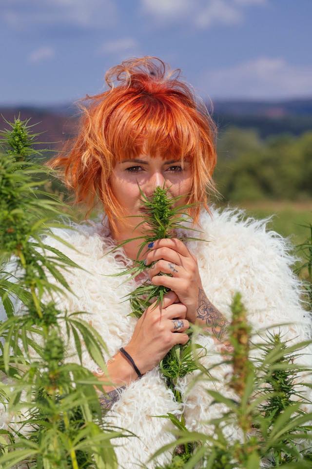 Рут Колева с фотосесия сред поля от марихуана