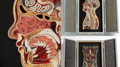 Уникалното човешко тяло от хартиени ленти на Лиза Нилсън