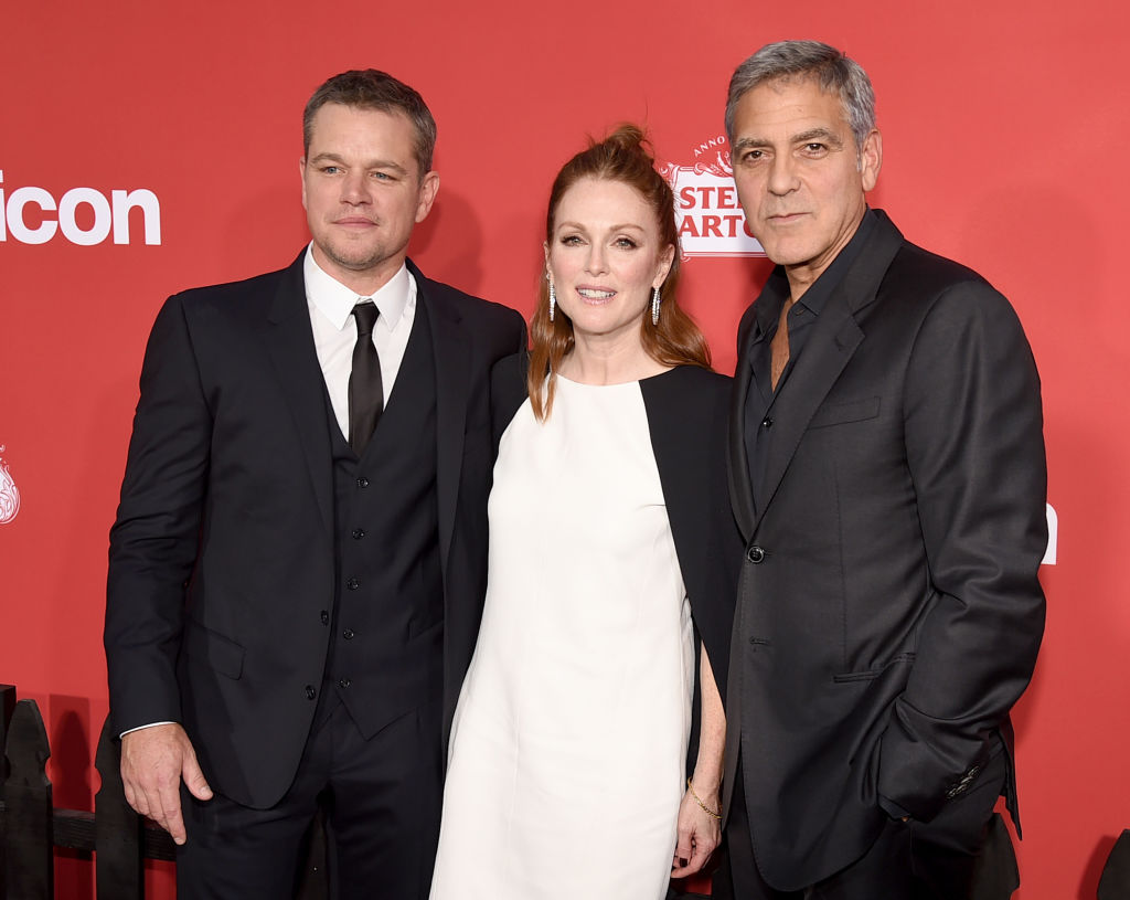 Амал Клуни и Джордж Клуни на премиерата на новия му филм