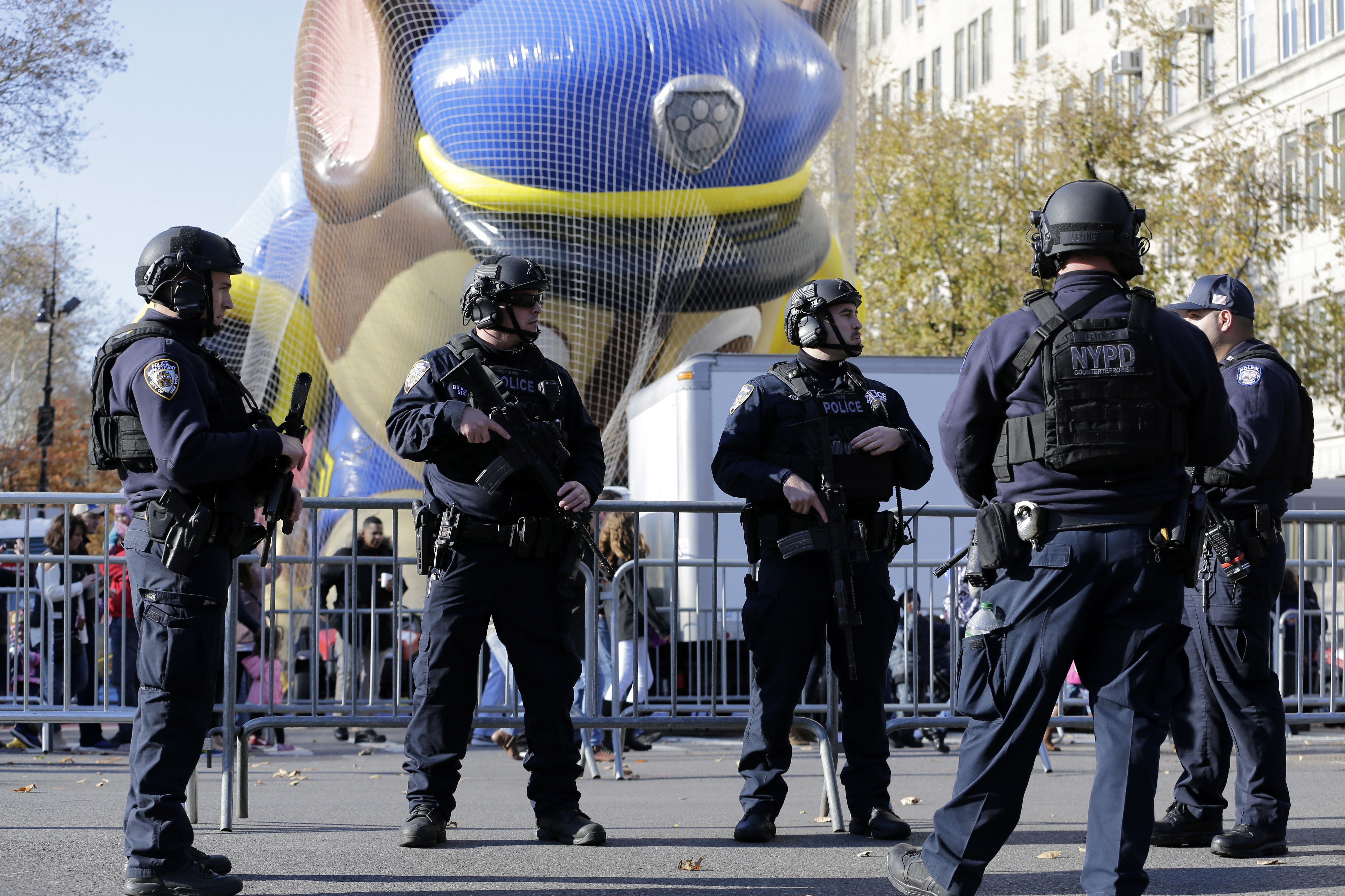 Полицията на крак за Деня на благодарността в Ню Йорк