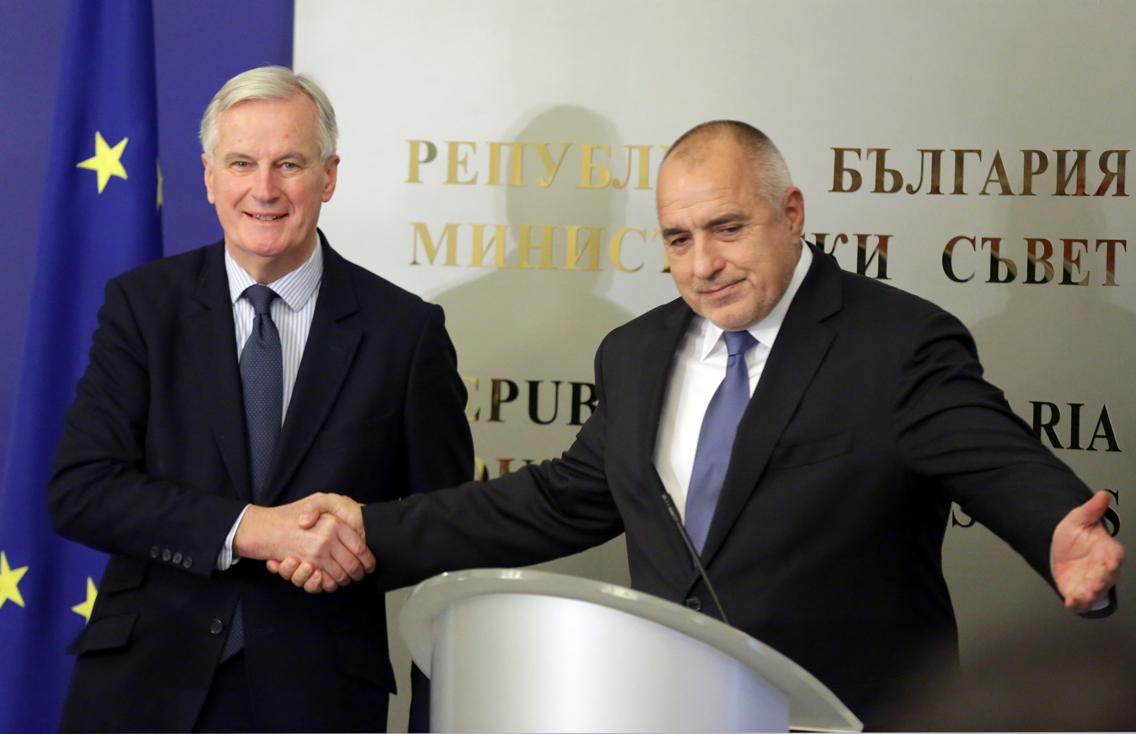 Мишел Барние и министър-председателят Бойко Борисов направиха изявления за медиите в сградата на Министерски съвет