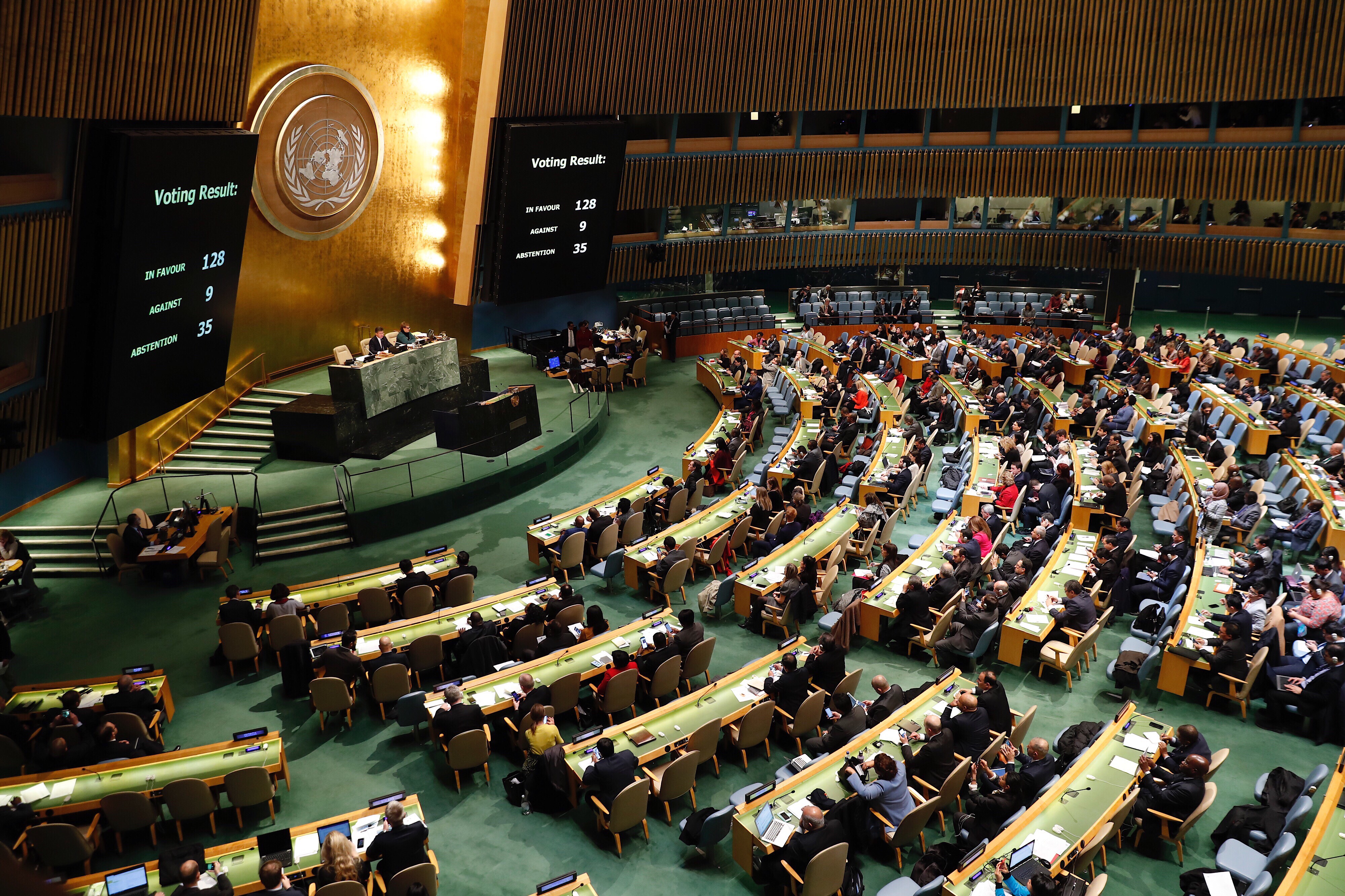 Общото събрание на ООН осъди признаването от САЩ на Ерусалим за столица на Израел