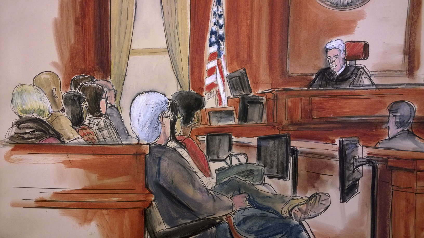 Рисунка от съдебния процес в Ню Йорк срещу Мехмет Хакан Атила