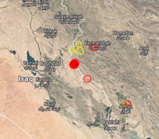 Шест силни земетресения удариха между Иран и Ирак