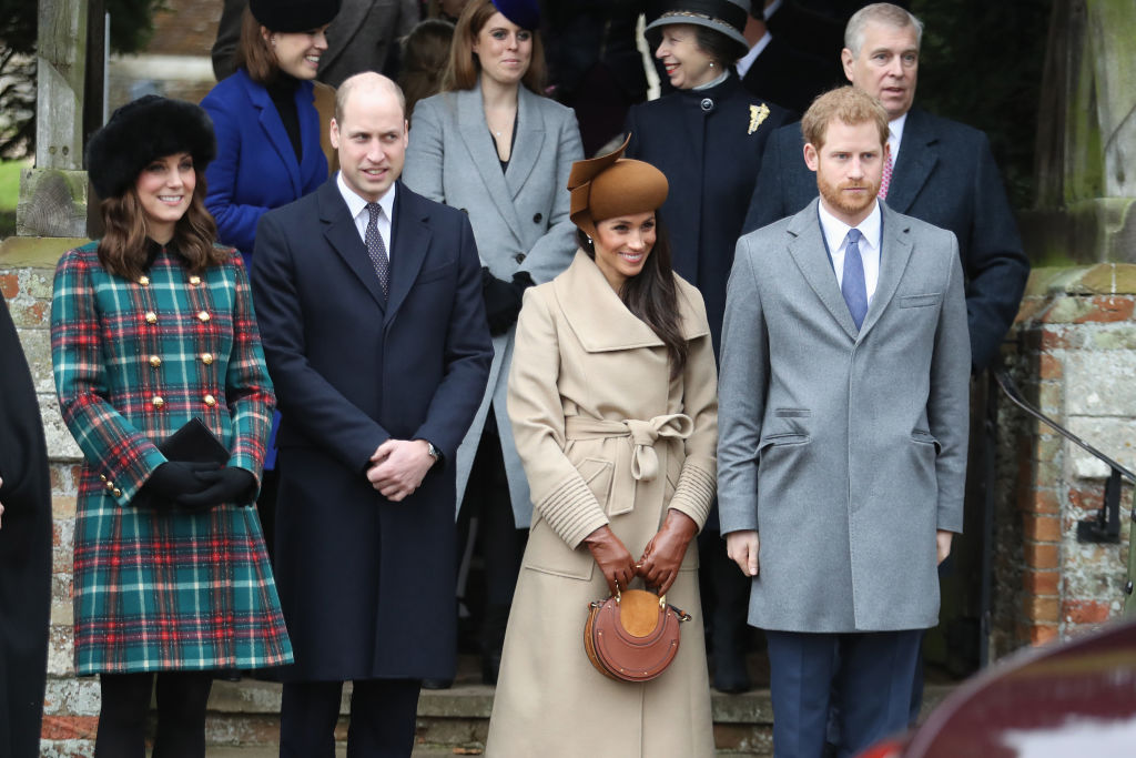 Катрин с принц Уилям, принц Хари и Меган Маркъл