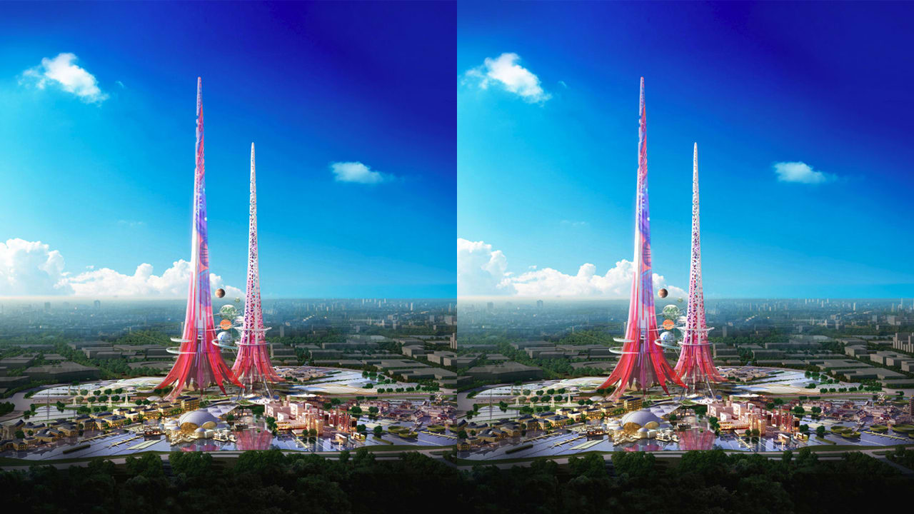 Същинските кули ще са с конусовидна форма и височина от 500 метра