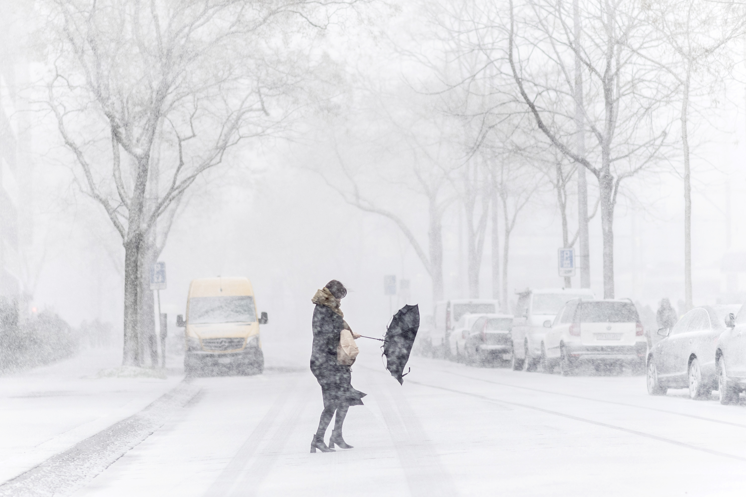 Снежна картина в Цюрих от сряда