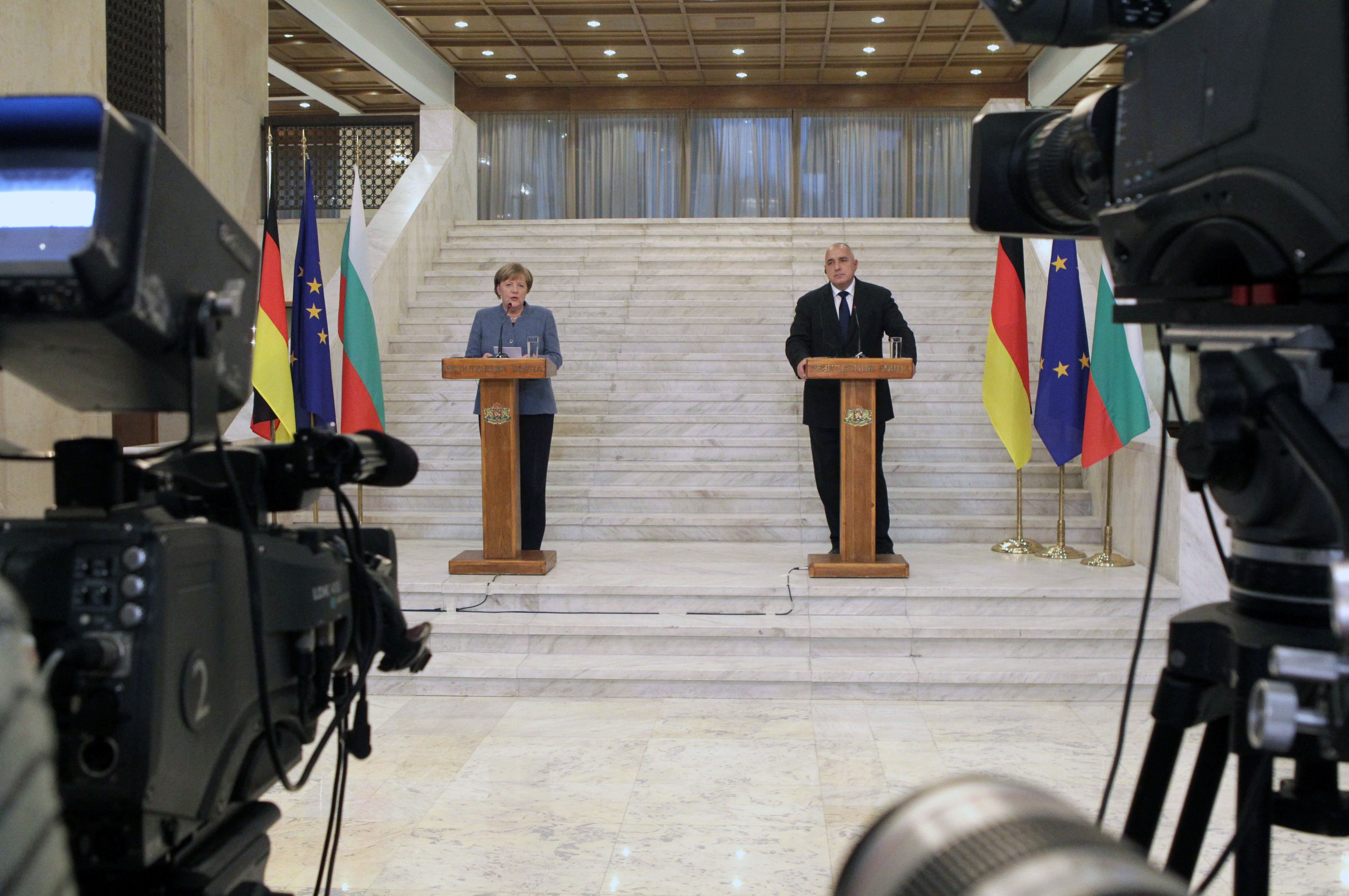 Пресконференцията на Меркел и Борисов след срещата в Бояна
