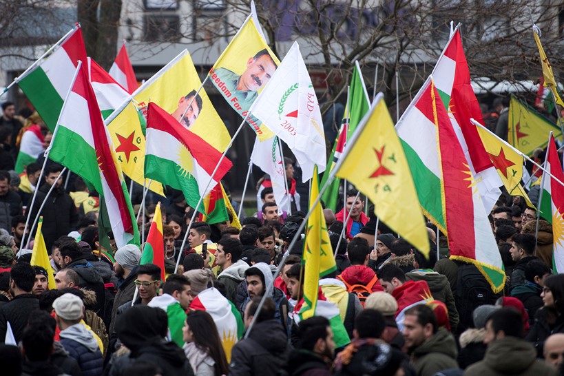Протест на хиляди кюрдски имигранти срещу турската операция в Африн