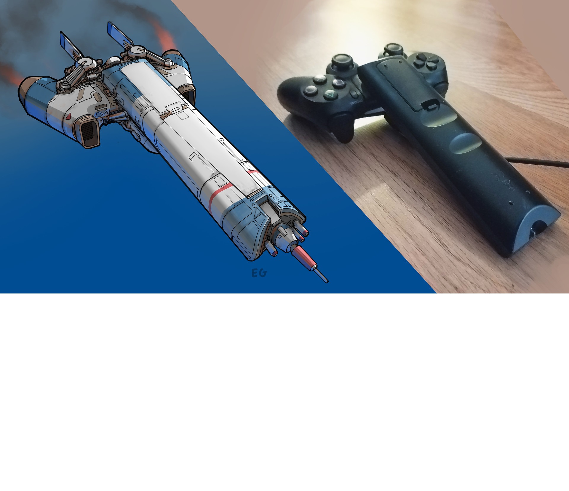 Космическите кораб от геймпад и дистанционно