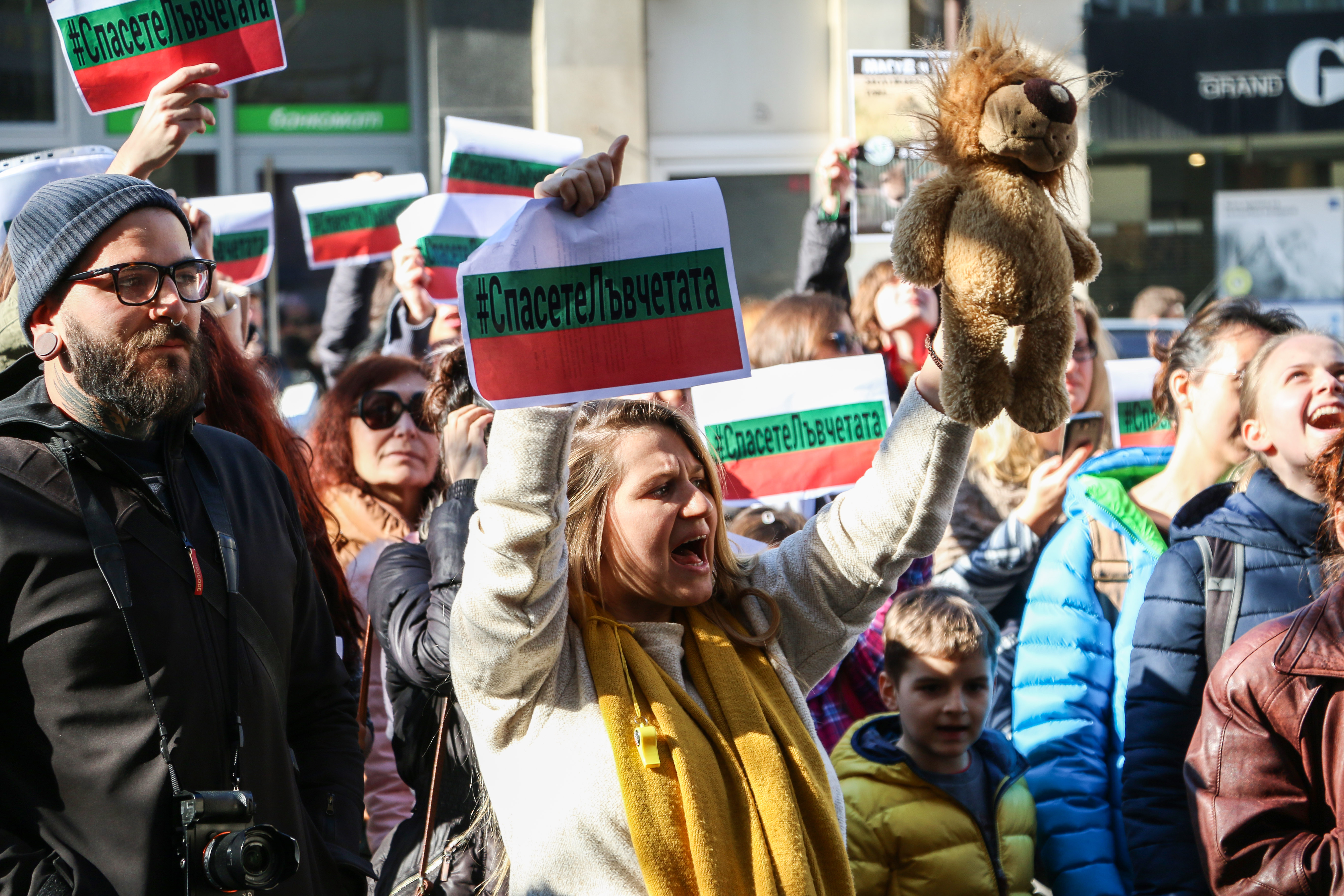 Протест в защита на лъвчетата Терез и Масуд