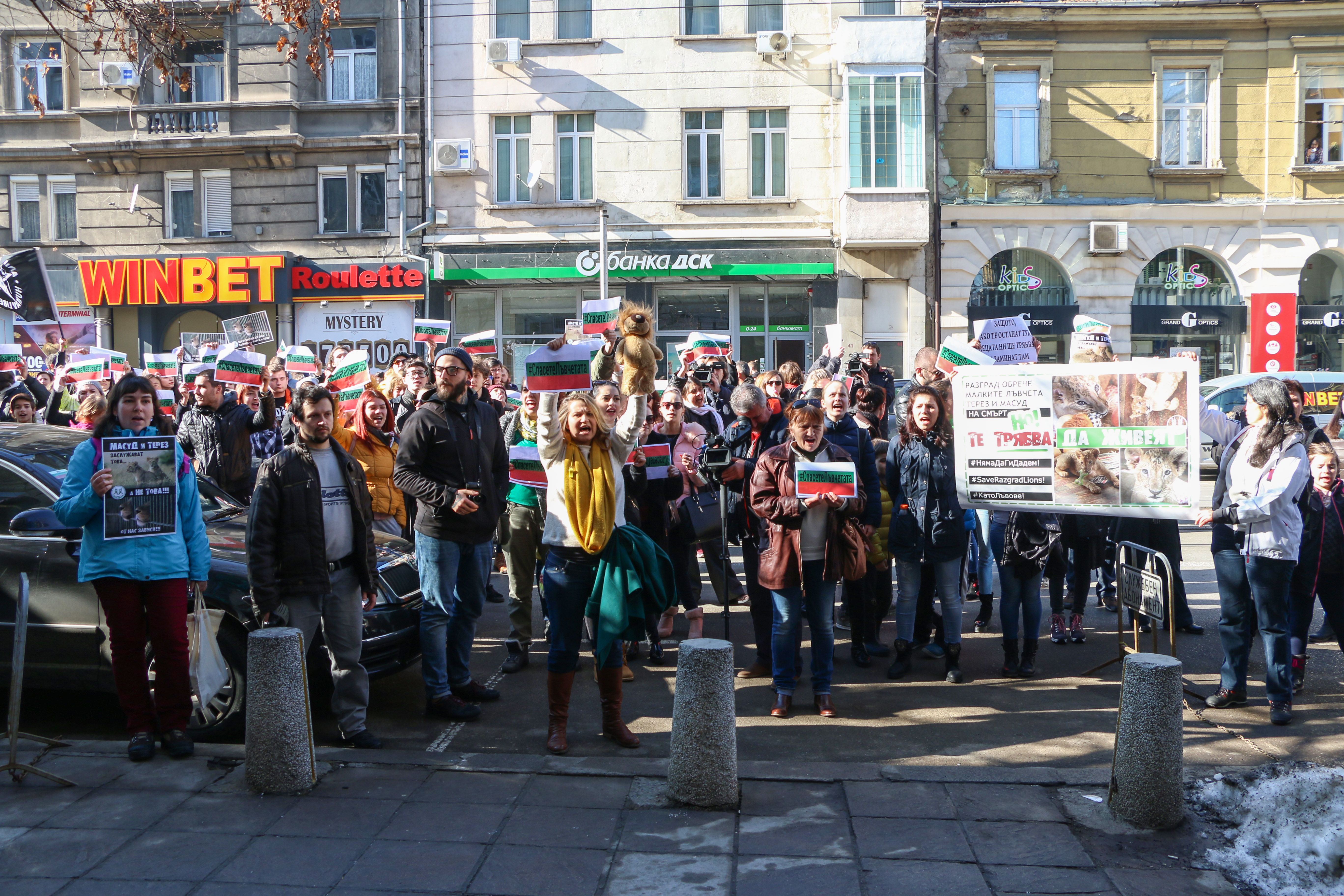 Протест в защита на лъвчетата Терез и Масуд