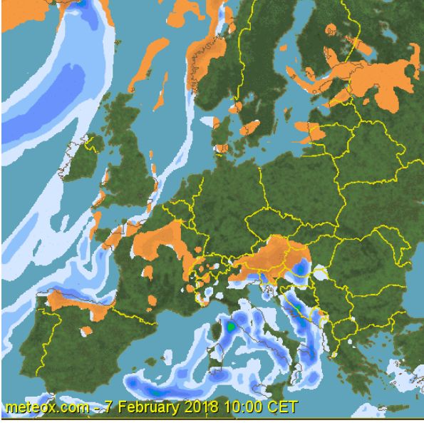 Климатичната обстановка над Европа е динамична и определено зимна