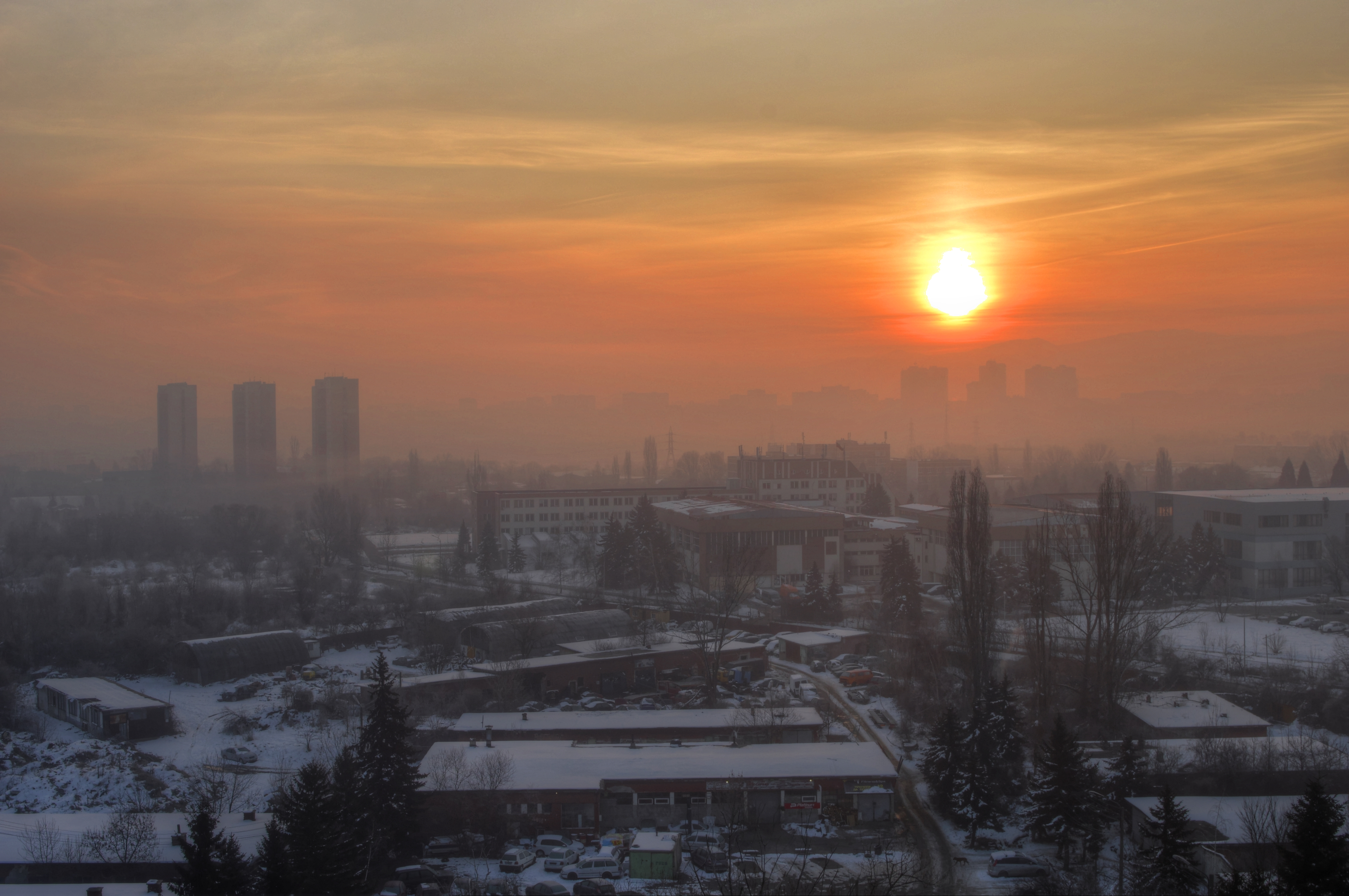 Въздухът в София е доста замърсен през зимата