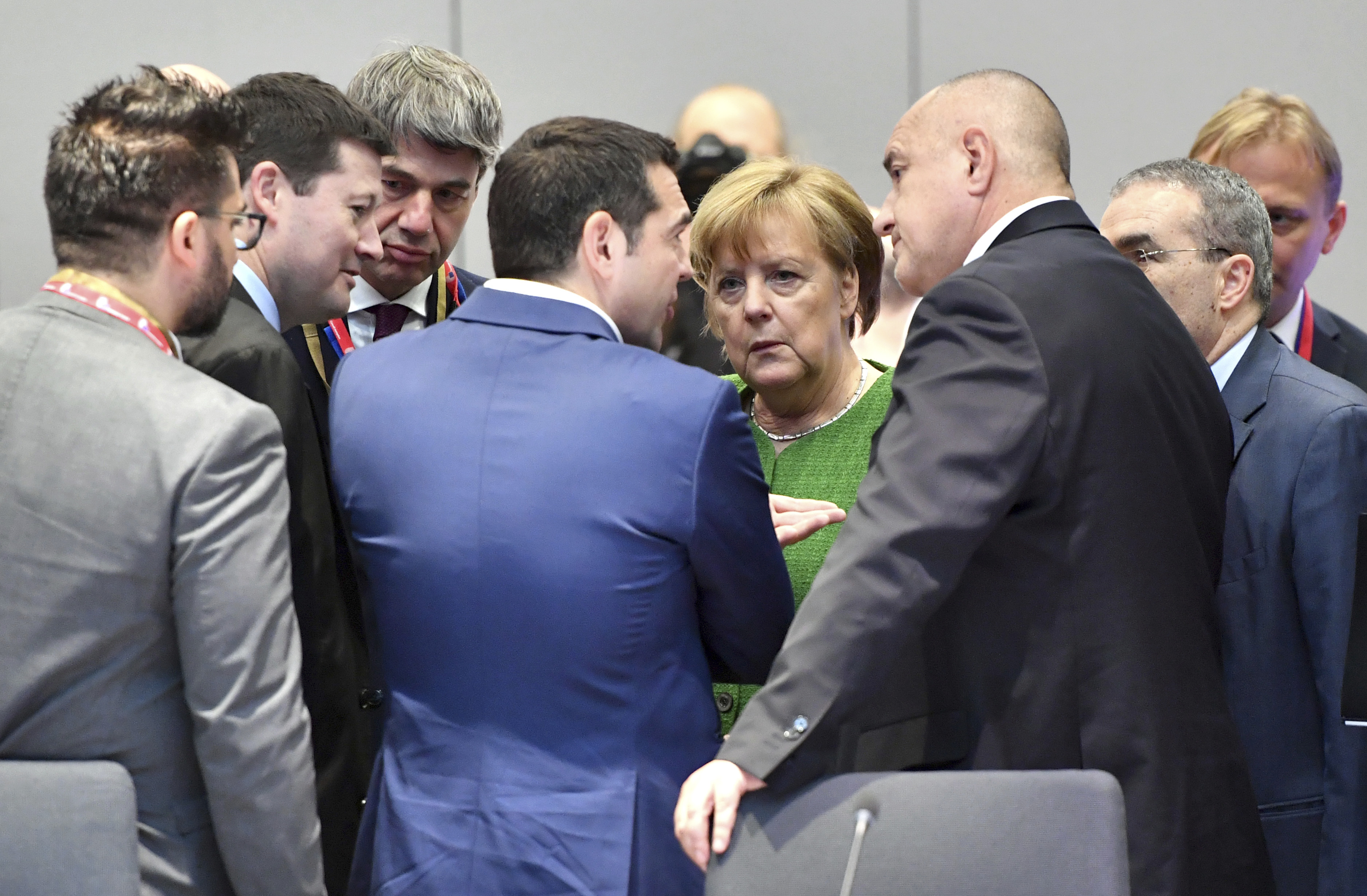 Ципрас, Меркел и Борисов на Европейския съвет