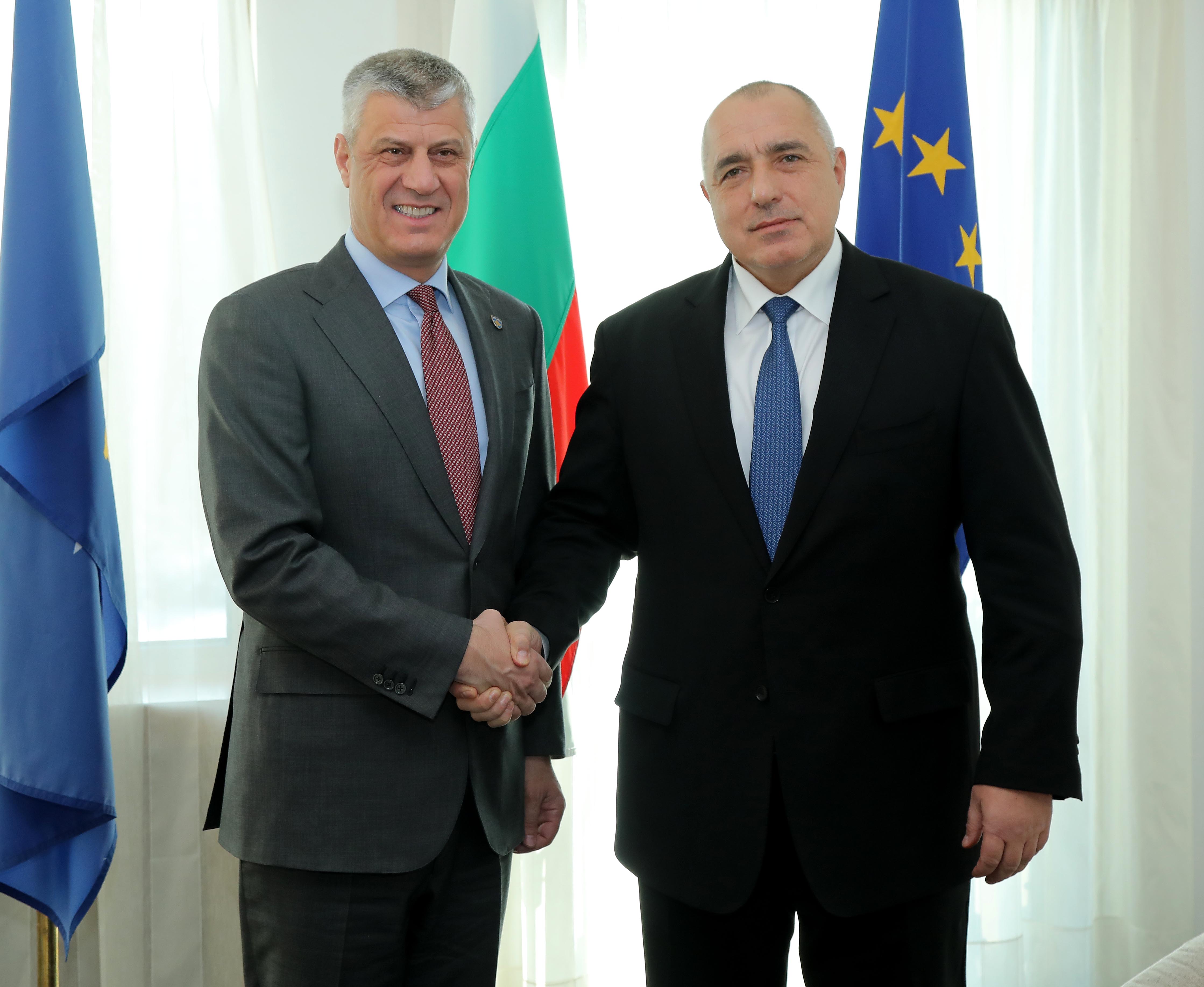 Бойко Борисов с президента на Косово Хашим Тачи
