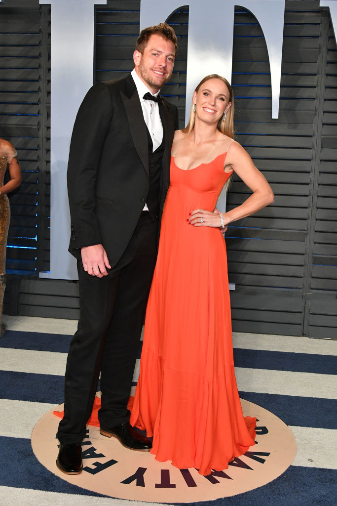 Дейвид Лий и Каролине Возняцки на партито на Vanity Fair след раздаването на ”Оскарите”