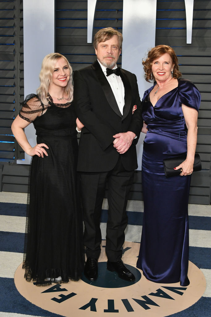 Марк Хамил, Челси Хамил и Мерилу Йорк на партито на Vanity Fair след раздаването на ”Оскарите”