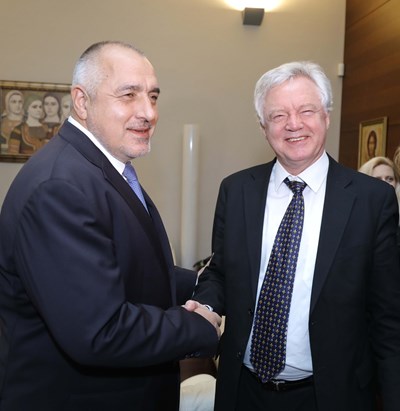 Премиерът Бойко Борисов се срещна с Дейвид Дейвис, държавен секретар по излизането на Великобритания от ЕС