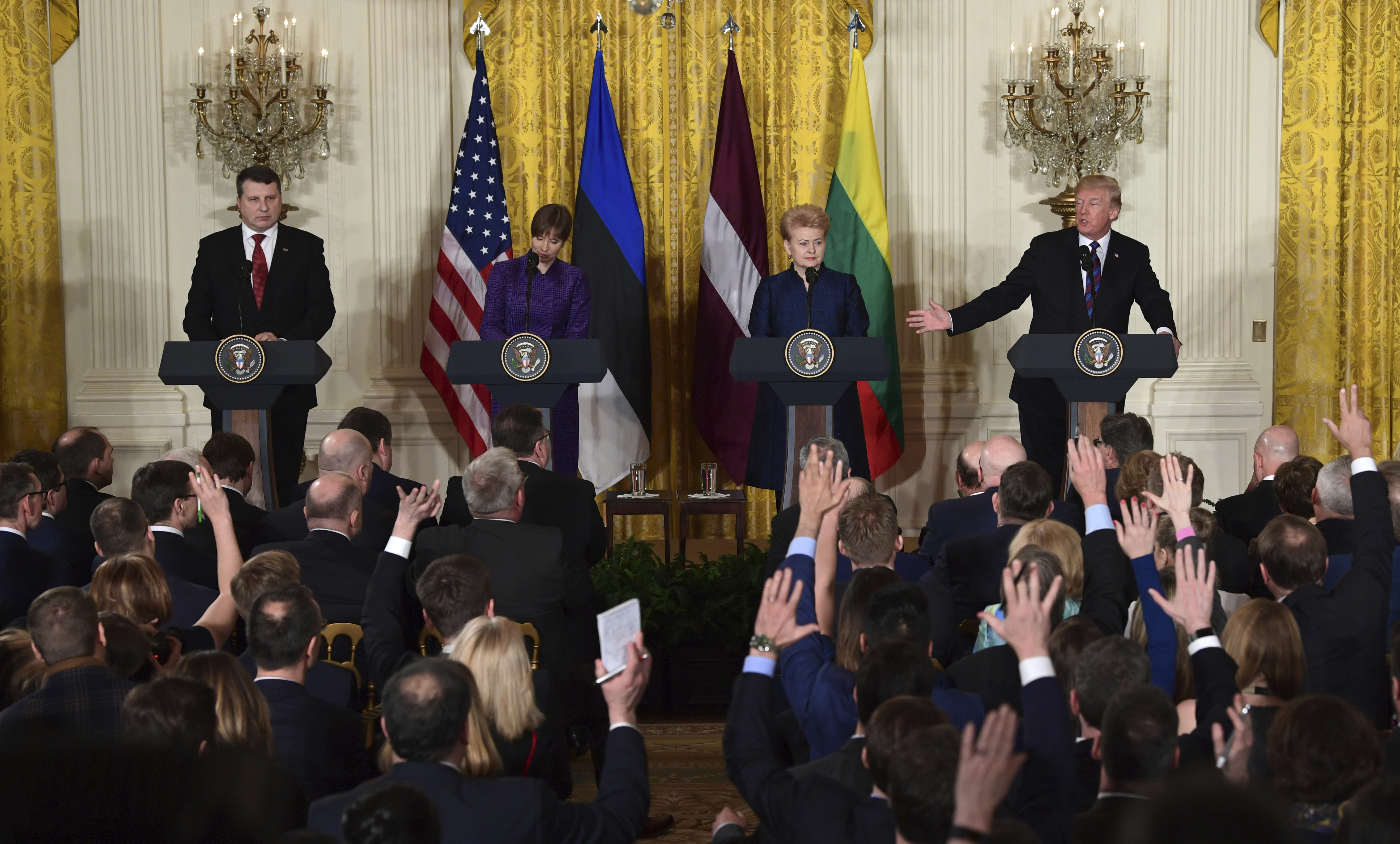 Лидерите на Прибалтийските републики и Тръмп приеха съвместно заявление след срещата си в Белия дом