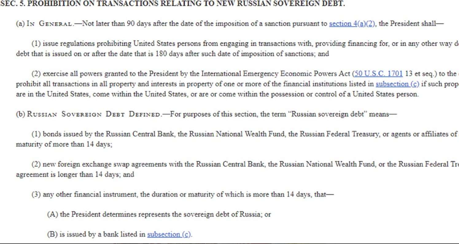САЩ забраняват сделки с руски ДЦК и облигации