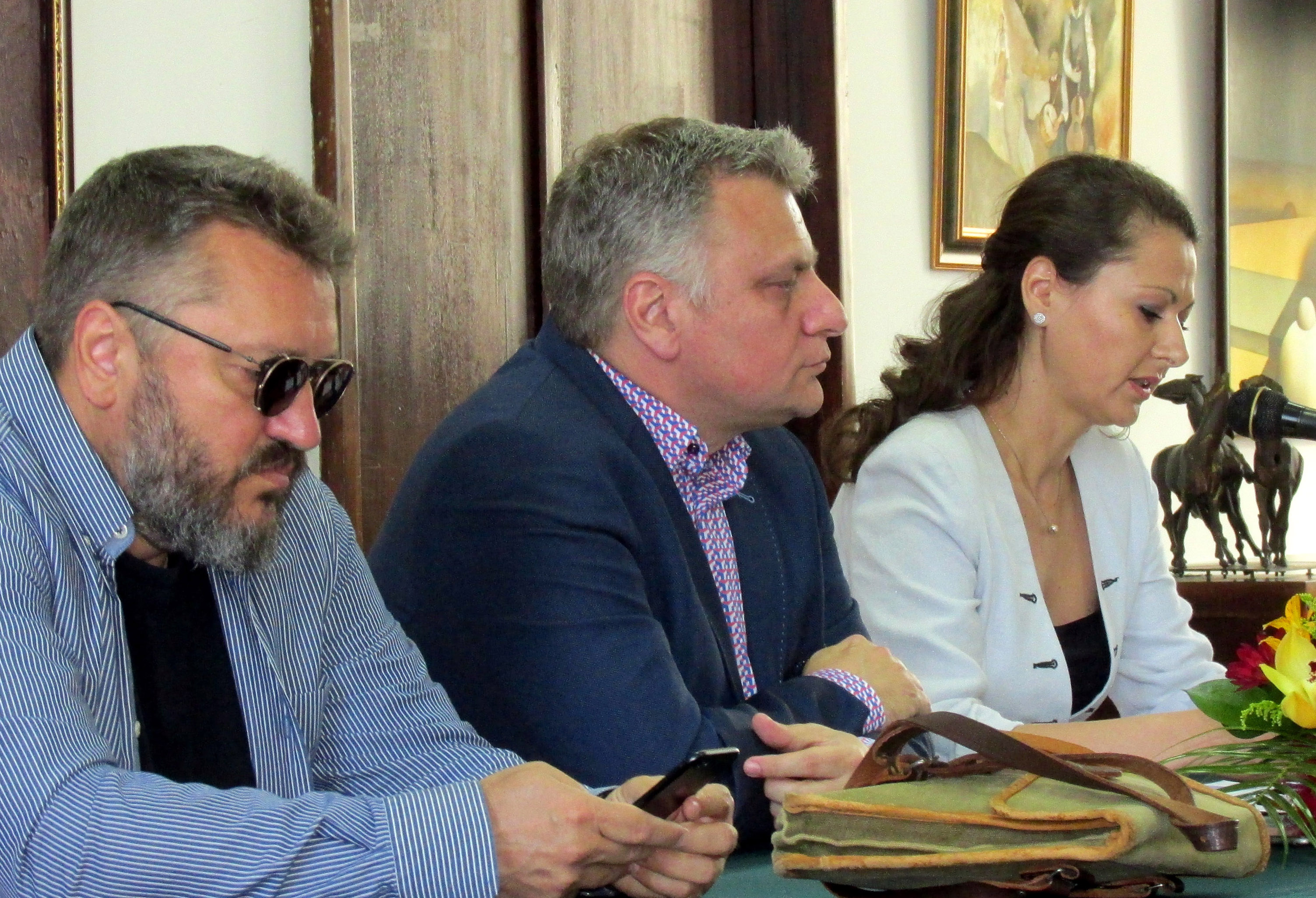 Петър Курумбашев на среща в Силистра заедно с журналиста Мартин Карбовски