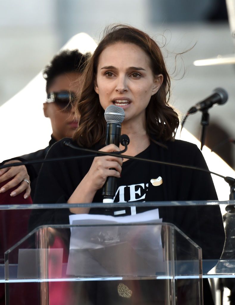 Натали Портман на Марша на жените през 2018 г. в Лос Анджелис