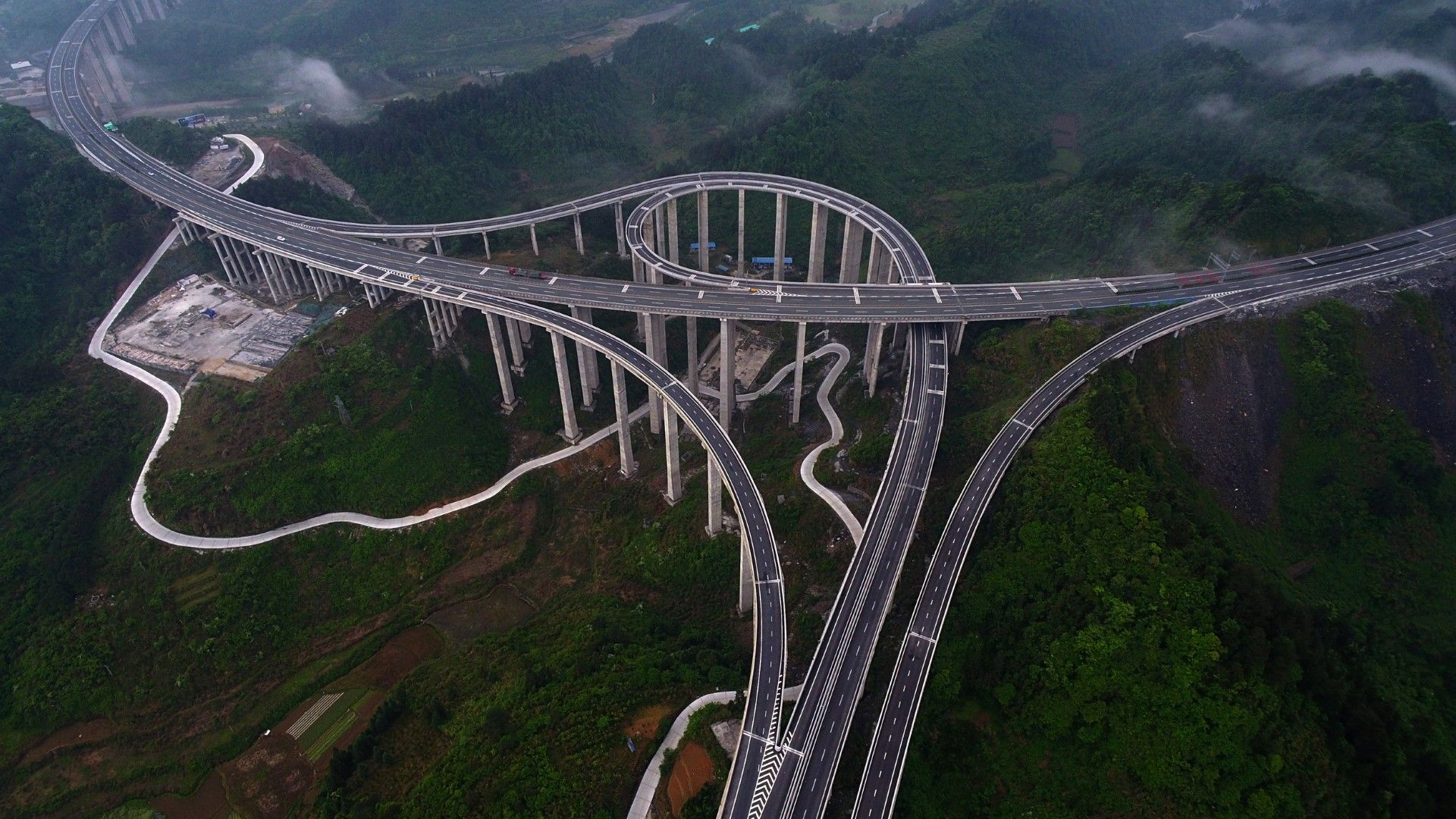 Въздушна снимка на магистрали в Китай