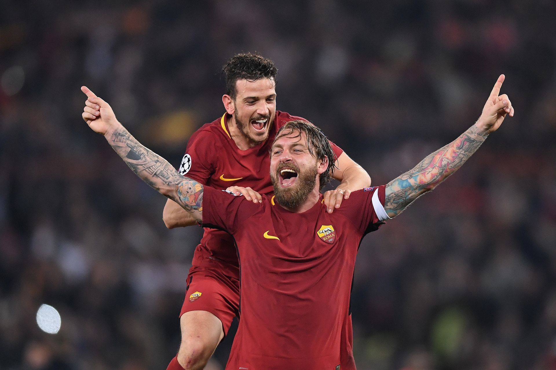 Радостта в Рим бе огромна - велика вечер за клуба след 3:0! Снимка: Getty Images