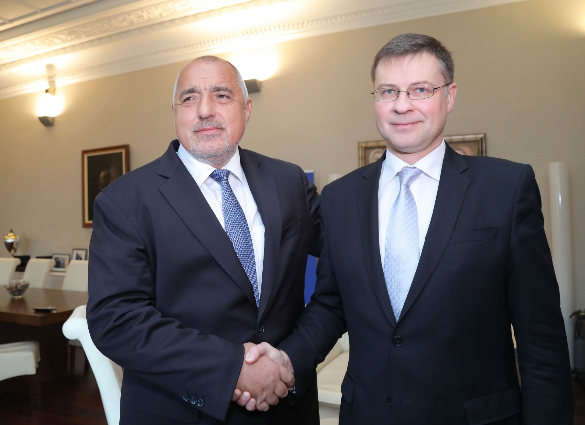  Бойко Борисов и заместник-председателят на Европейската комисия Валдис Домбровскис