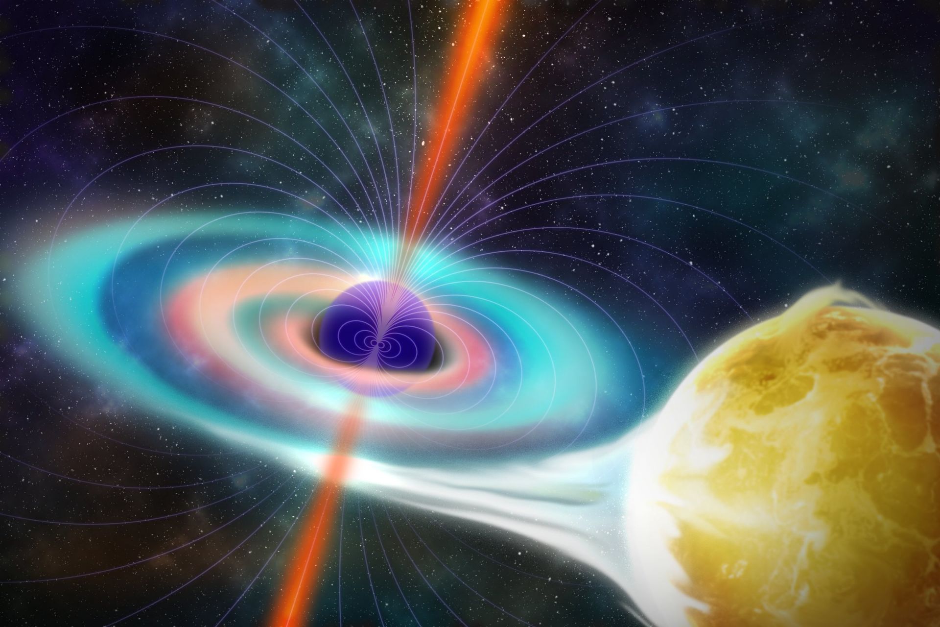 Черната дупка изсмуква огромно количество енергия, която свети