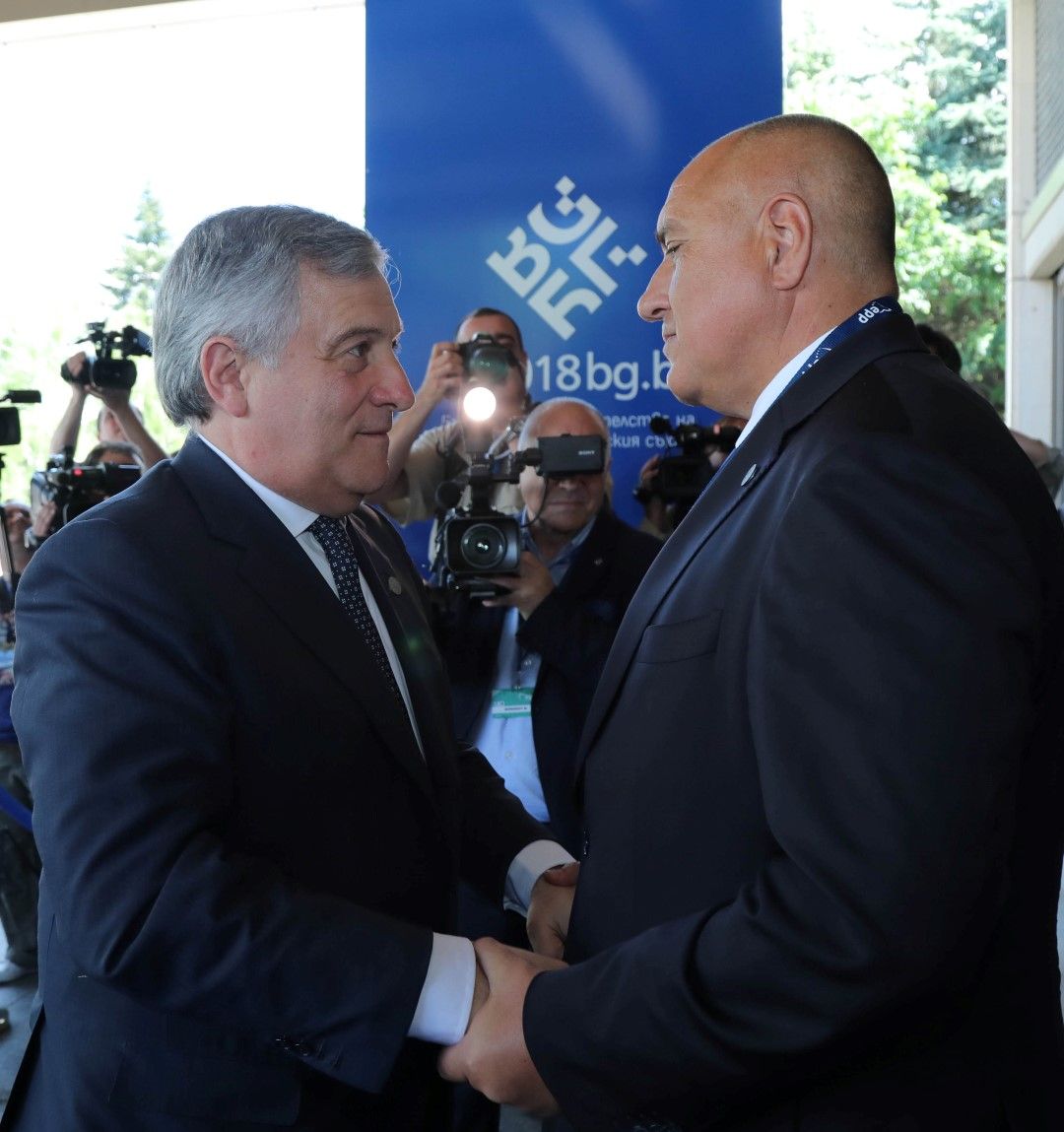 Председателят на Европейския парламент Антонио Таяни с премиера Бойко Борисов  