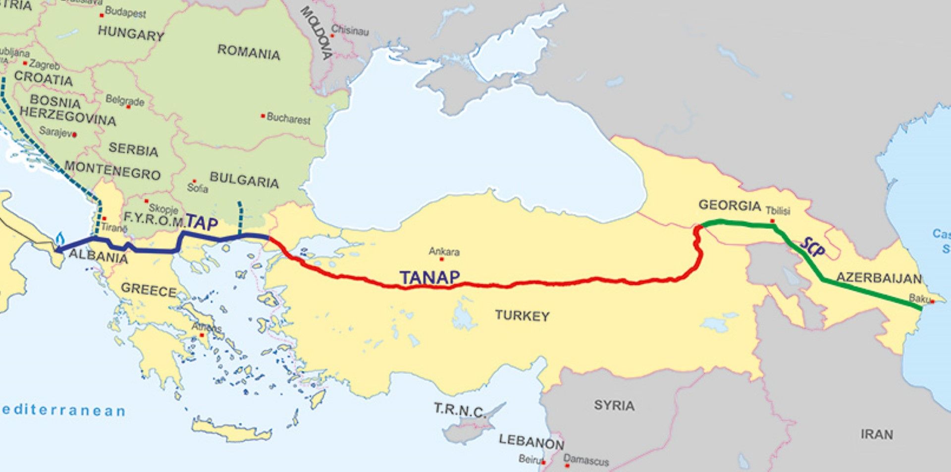 По Южния газов коридор се пренася азерски газ към Южна Европа