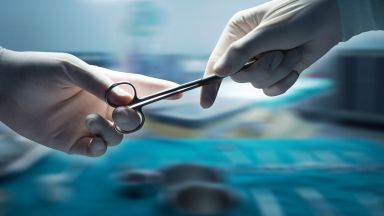 Голям екип от 9 лекари медицински сестри акушерки операционни санитари и лаборанти са