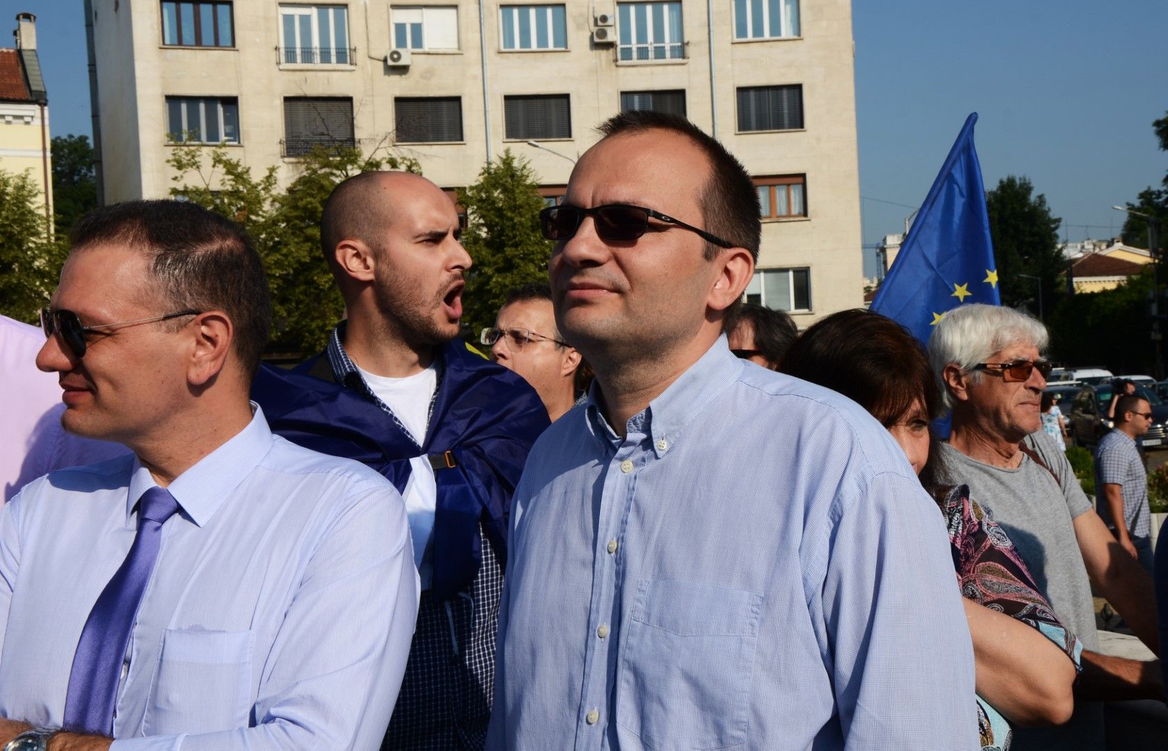 Мартин Петров на протеста 
