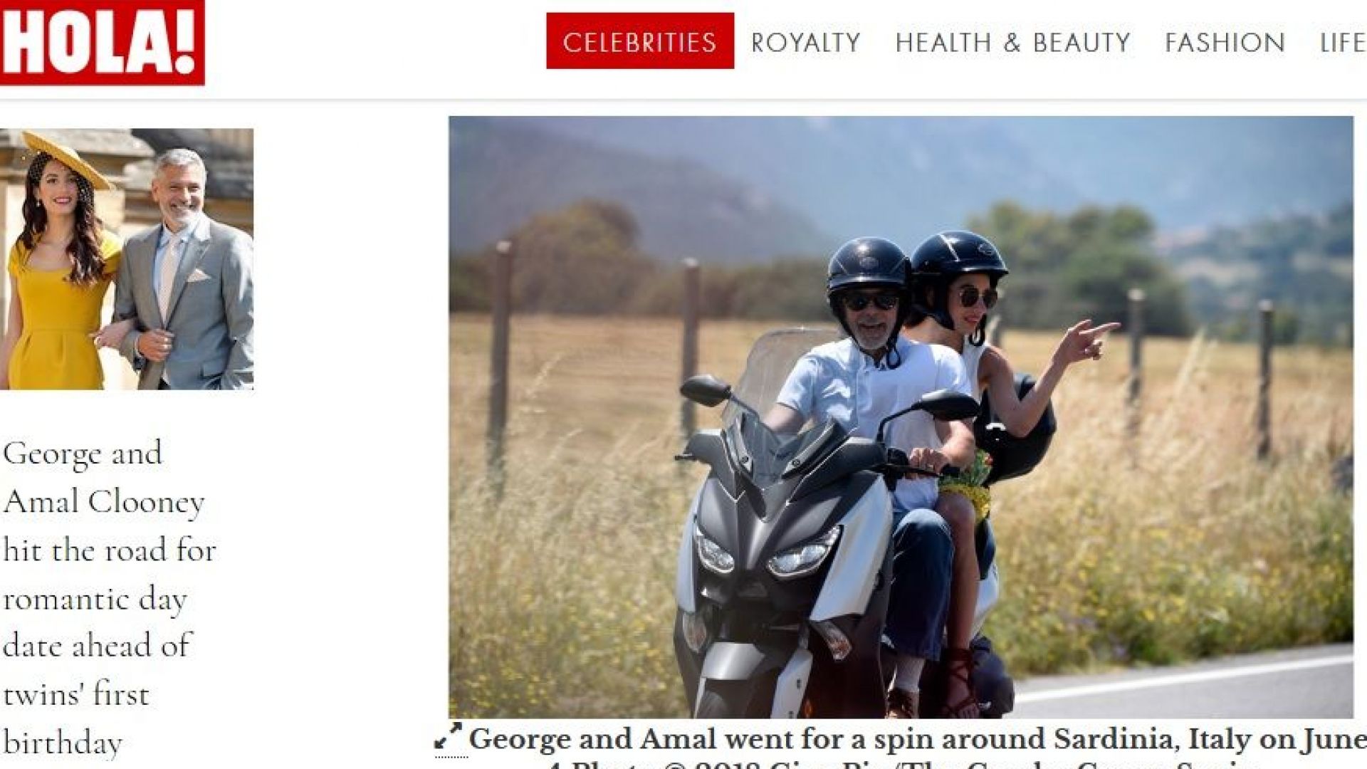 Амал и Джордж Клуни на мотор в Сардиния (снимки)