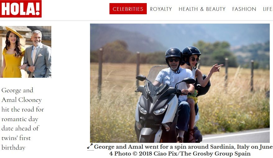Джордж и Амал Клуни на разходка с мотор в Сардиния през май