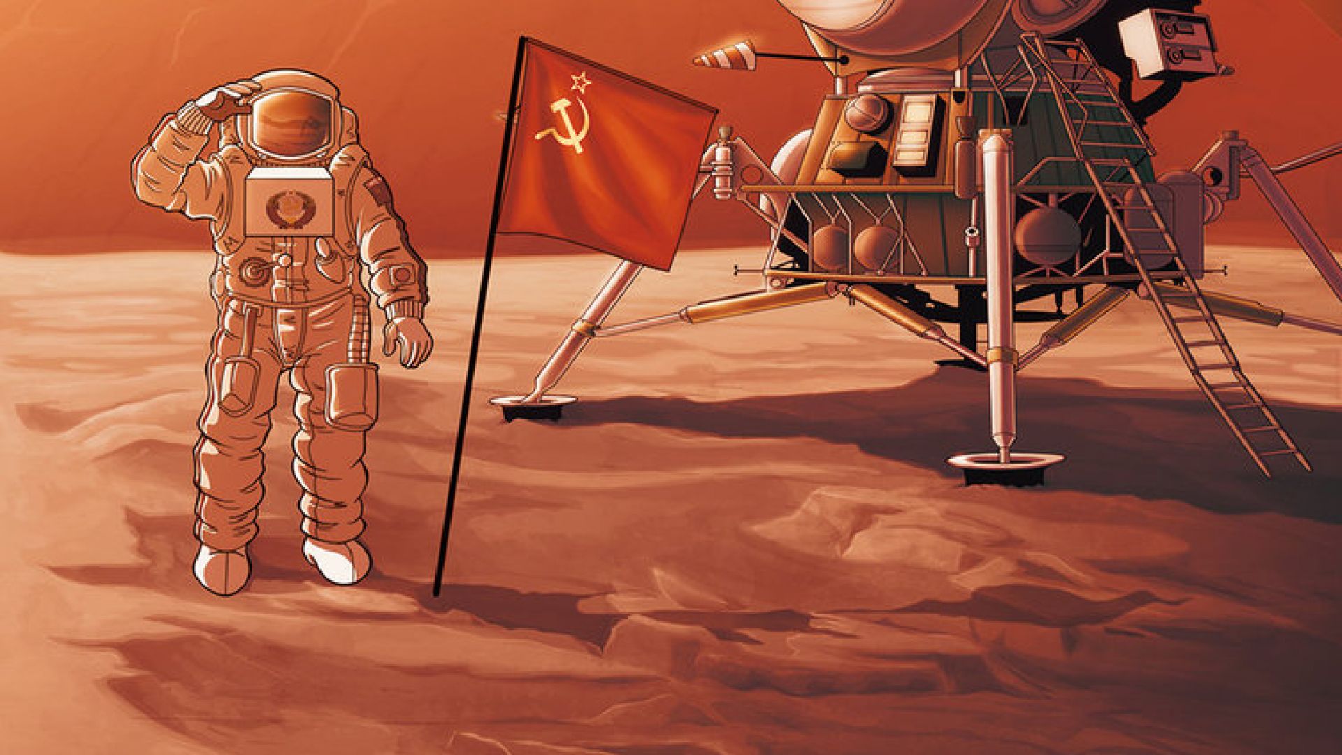 Космонавт на Марсе арт