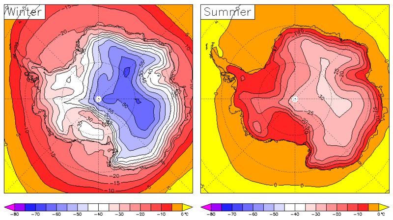 Справка: летните и зимни температури по региони в Антарктика днес