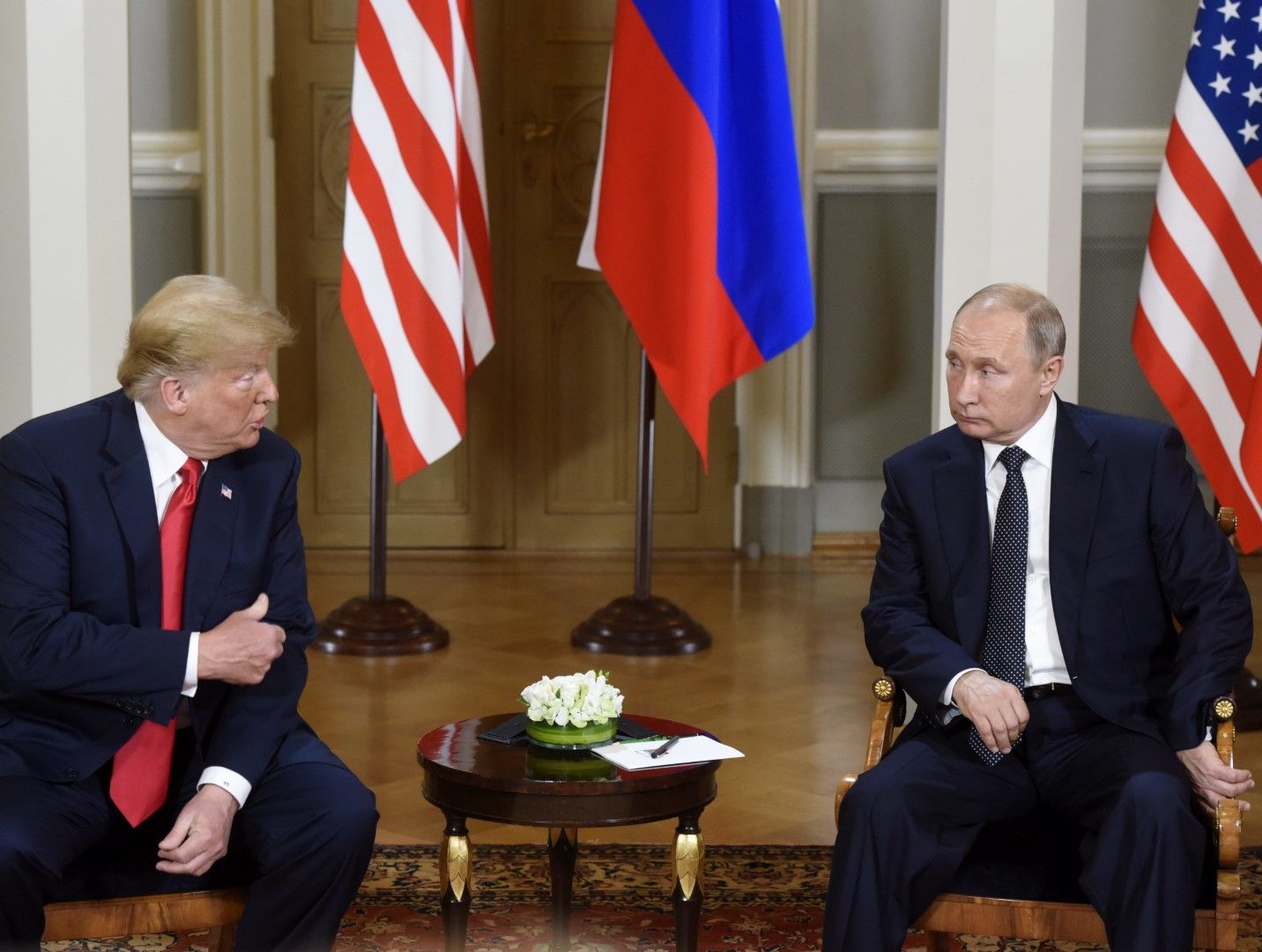 Американският президент Доналд Тръмп и руският президент Владимир Путин 