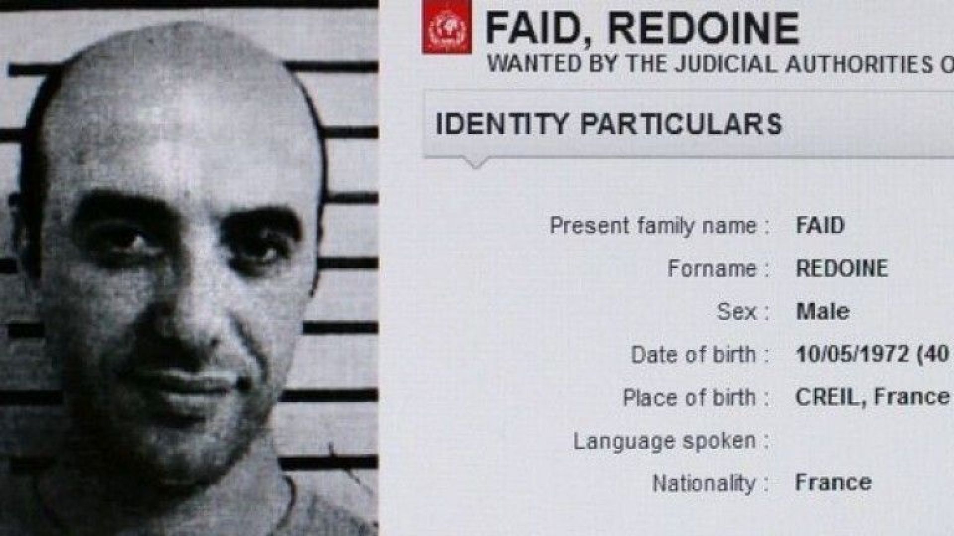 Френският престъпник Фаид, който избяга с хеликоптер от затвора, засечен в кола с експлозиви