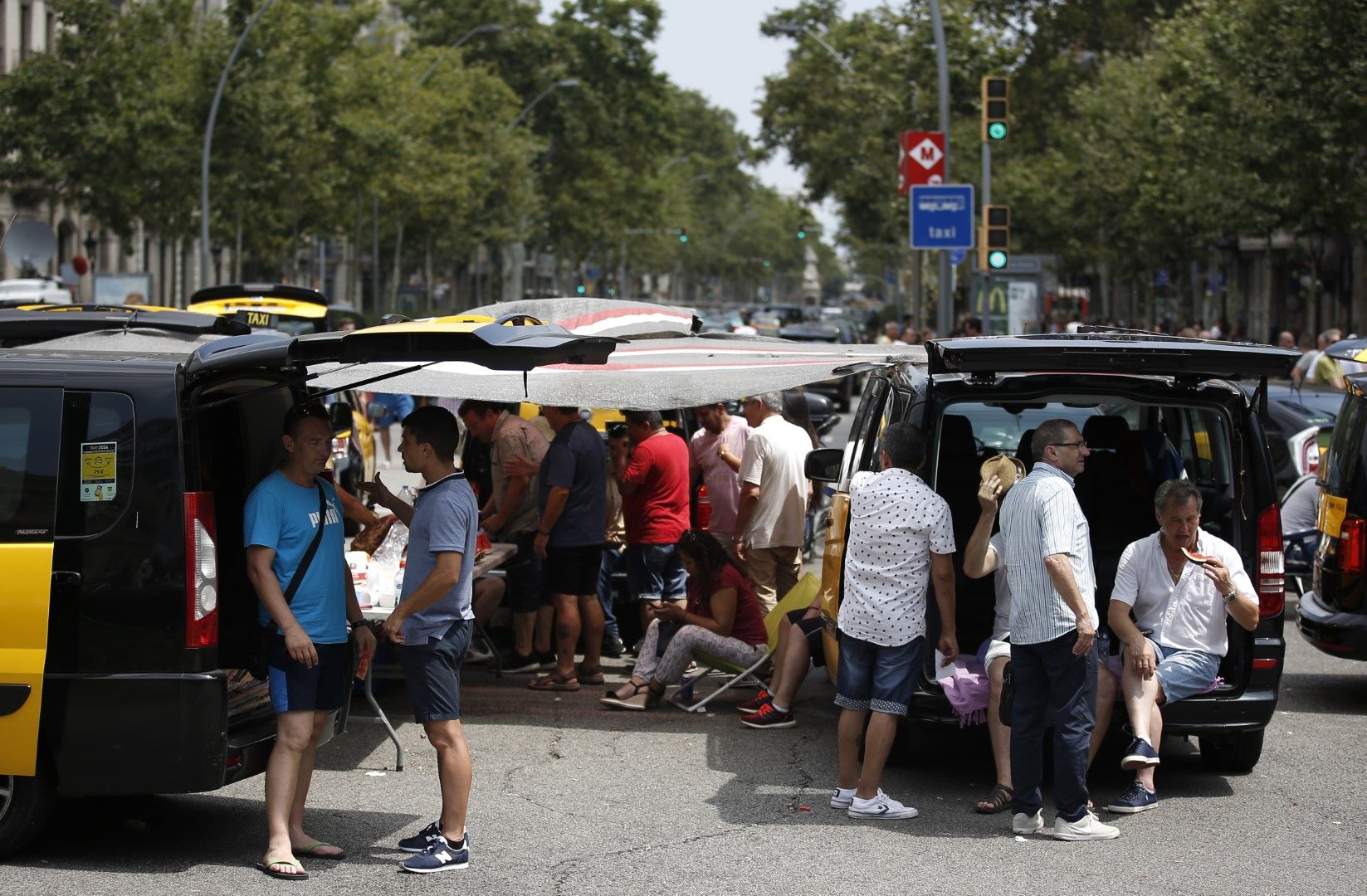 Стачка на такситата в Барселона 