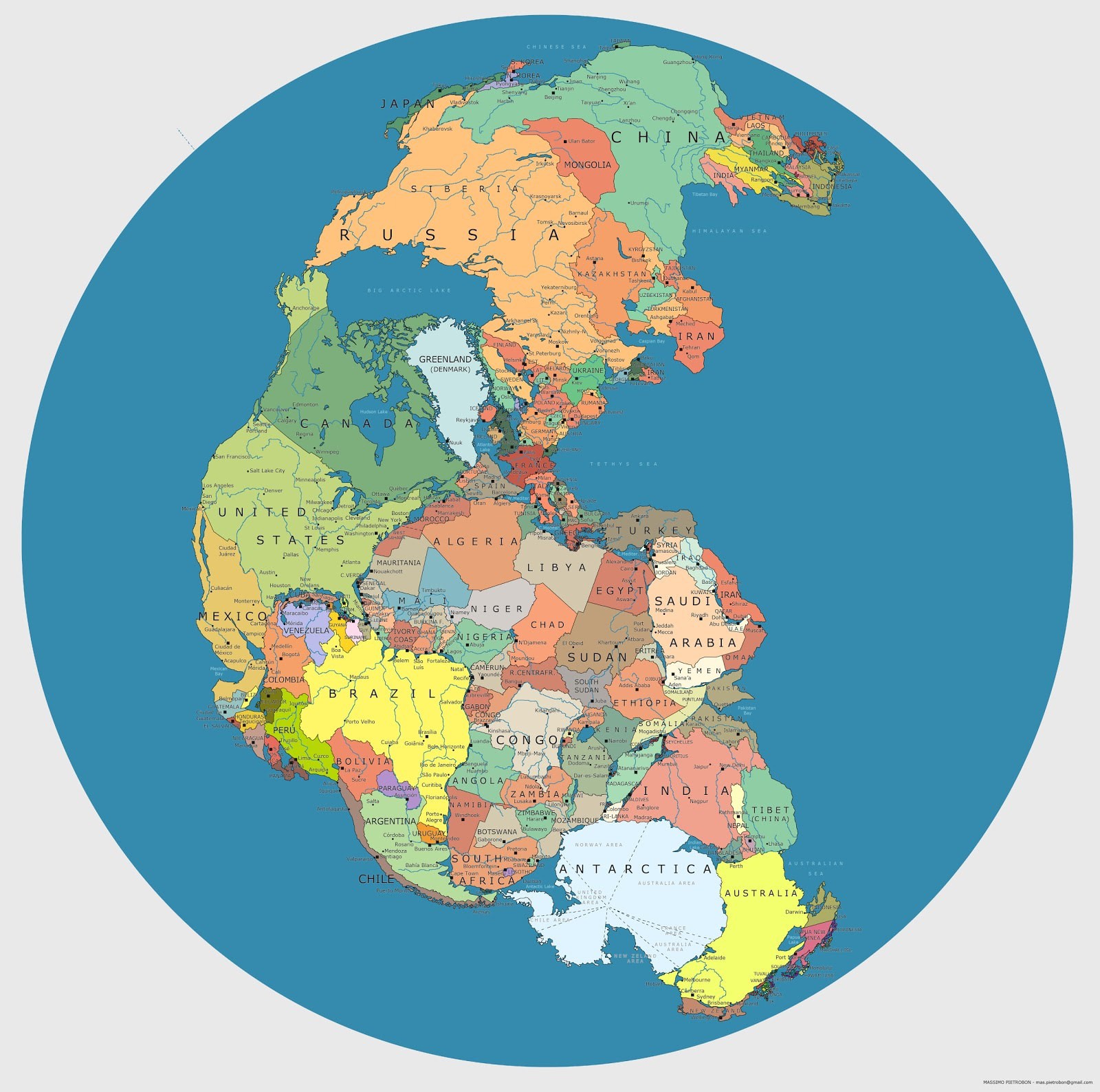 Ето картата на Земята, ако днес Пангея бе факт